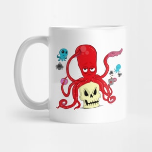 Cute giant octopus with skull Mug